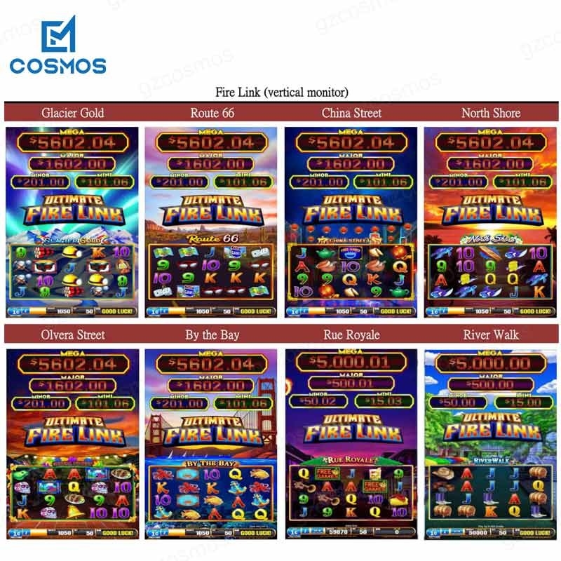 Dual Screens Slot Machine Board Software Bally Ultimate Fire Link  8 In 1 Gaming Slot Game Board